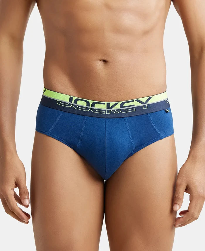Super Combed Cotton Solid Brief with Ultrasoft Waistband - Estate Blue (Pack of 2)
