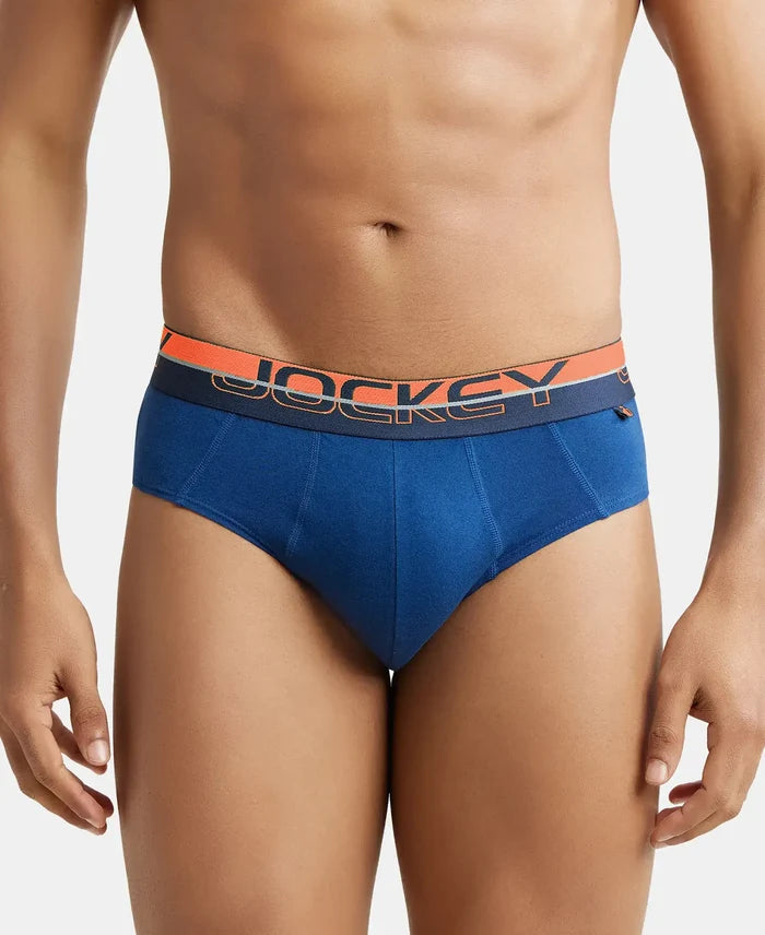 Super Combed Cotton Solid Brief with Ultrasoft Waistband - Estate Blue (Pack of 2)