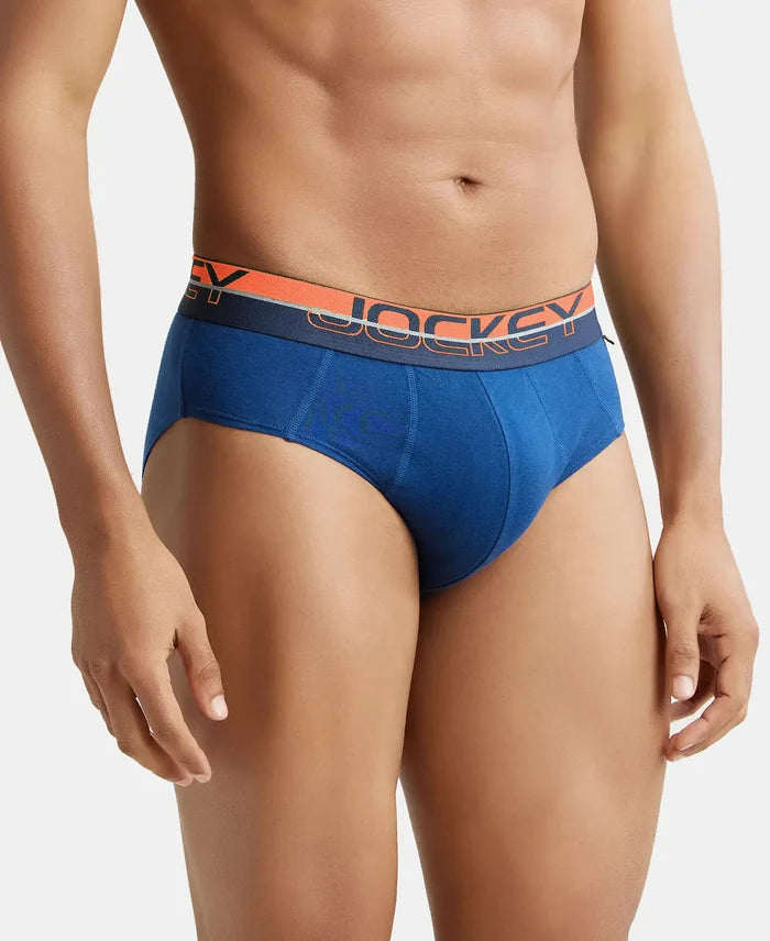 Super Combed Cotton Solid Brief with Ultrasoft Waistband - Estate Blue (Pack of 2)