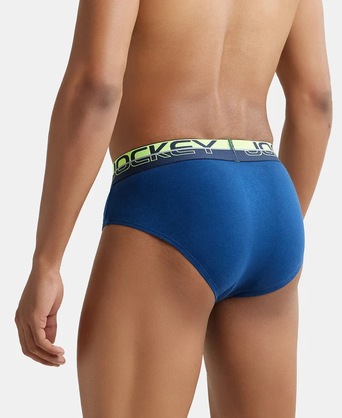 Super Combed Cotton Solid Brief with Ultrasoft Waistband - Estate Blue (Pack of 2)