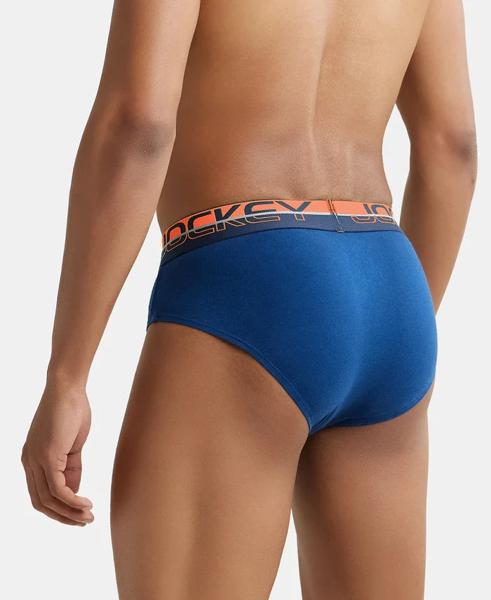Super Combed Cotton Solid Brief with Ultrasoft Waistband - Estate Blue (Pack of 2)