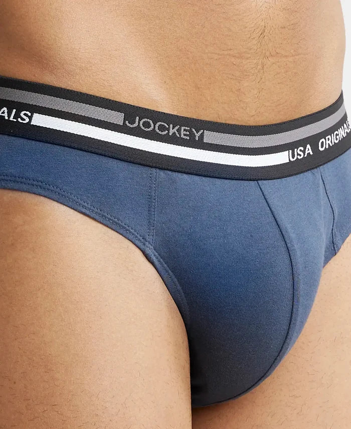 Super Combed Cotton Solid Brief with Ultrasoft Waistband - Graphite (Pack of 2)
