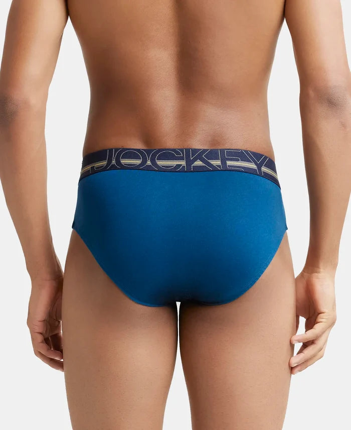 Super Combed Cotton Solid Brief with Ultrasoft Waistband - Poseidon-4