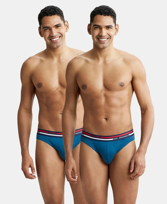 Super Combed Cotton Solid Brief with Ultrasoft Waistband - Seaport Teal-1