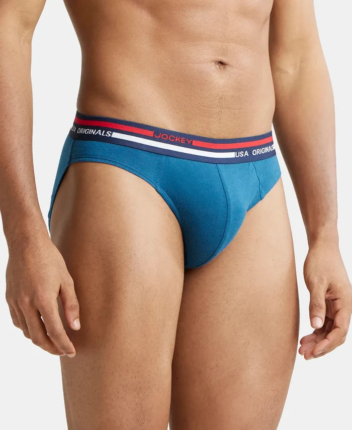 Super Combed Cotton Solid Brief with Ultrasoft Waistband - Seaport Teal-3
