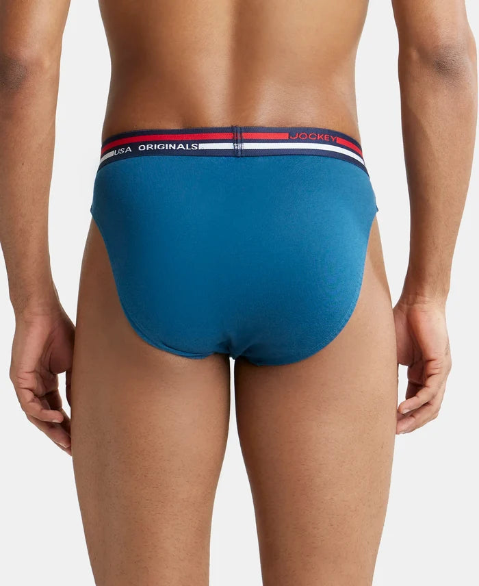 Super Combed Cotton Solid Brief with Ultrasoft Waistband - Seaport Teal-4