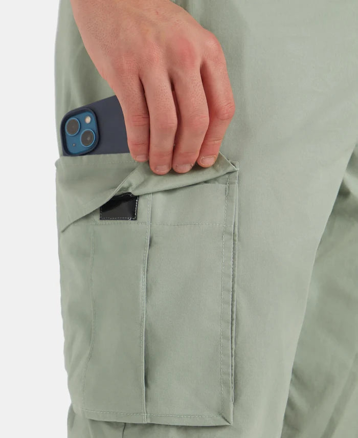 Super Combed Cotton Woven Regular Fit Cargo Jogger with Seven Pockets - Iceberg Green
