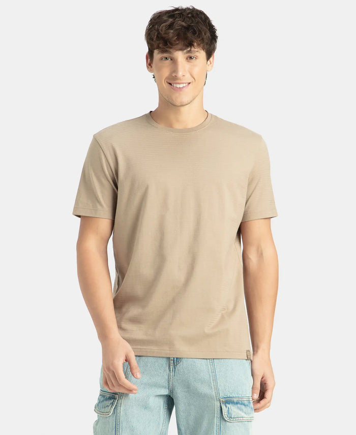 Super Combed Supima Cotton Round Neck Half Sleeve T-Shirt - Desert Taupe