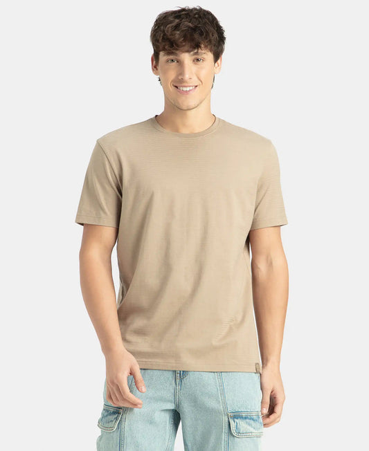 Super Combed Supima Cotton Round Neck Half Sleeve T-Shirt - Desert Taupe