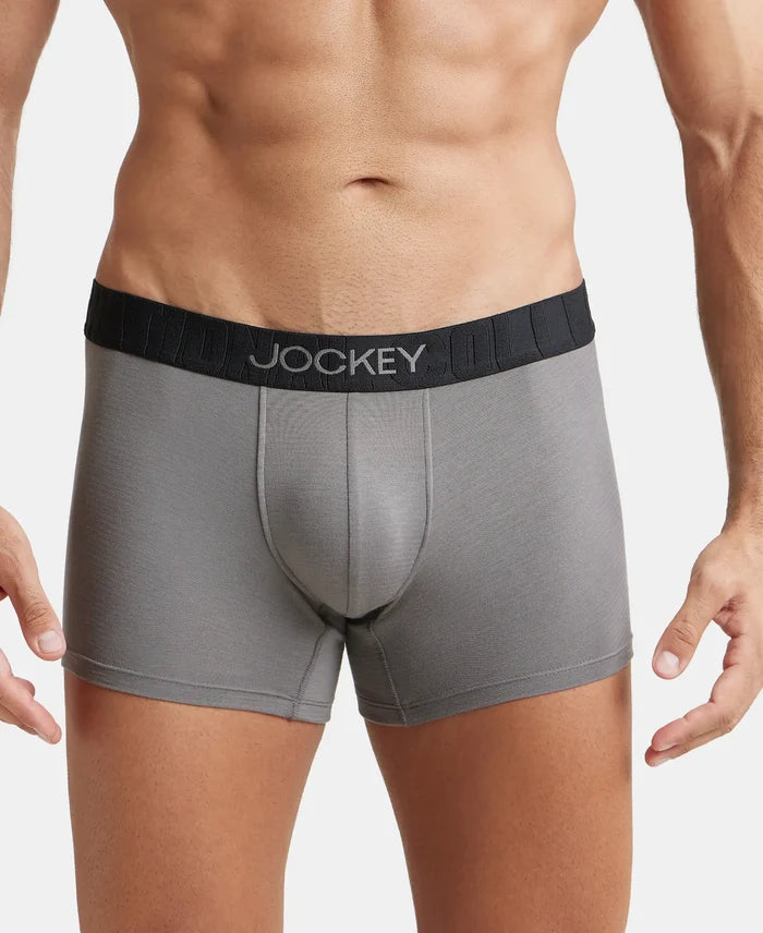Supima Cotton Elastane Solid Trunk with Ultrasoft Waistband - Gunmetal-1