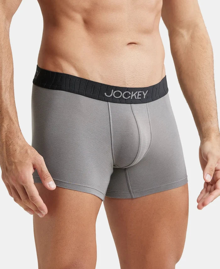 Supima Cotton Elastane Solid Trunk with Ultrasoft Waistband - Gunmetal-2