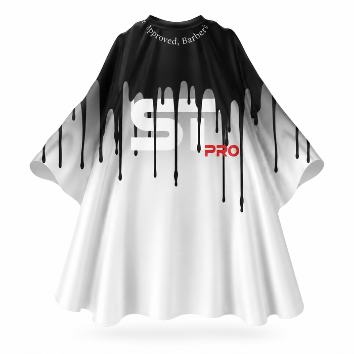 Supreme Trimmer Pro Barber Cape / Rubber Neck Series - Black Drip