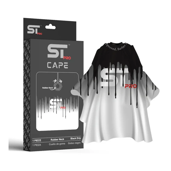 Supreme Trimmer Pro Barber Cape / Rubber Neck Series - Black Drip