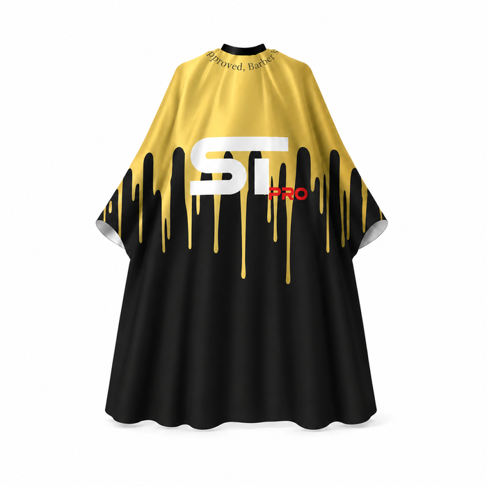 Supreme Trimmer Pro Barber Cape / Rubber Neck Series - Gold Drip