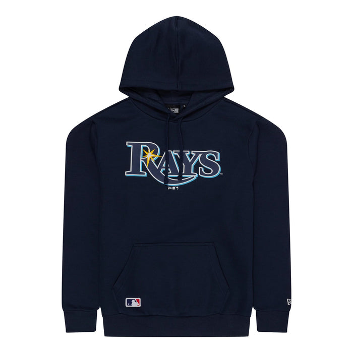 The Male model is wearing Tampa Bay Rays MLB Regular Dark Blue Pullover Hoodie 1