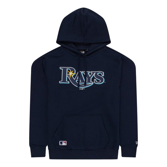 The Male model is wearing Tampa Bay Rays MLB Regular Dark Blue Pullover Hoodie 1