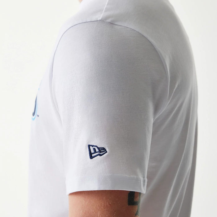 The Male model is wearing Tampa Bay Rays MLB Regular White T-Shirt 6