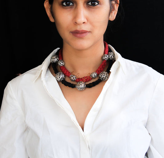 Tattva Classic Braided Chitai Ball Necklace