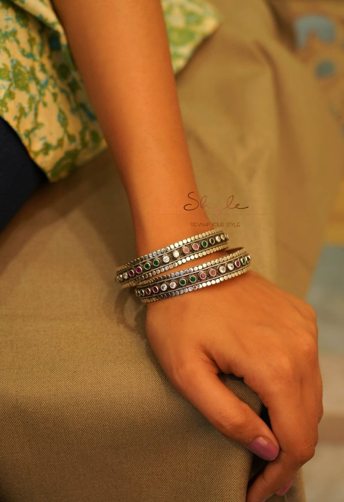 Tattva Jadau Multicolor Stone Versatile Bangle