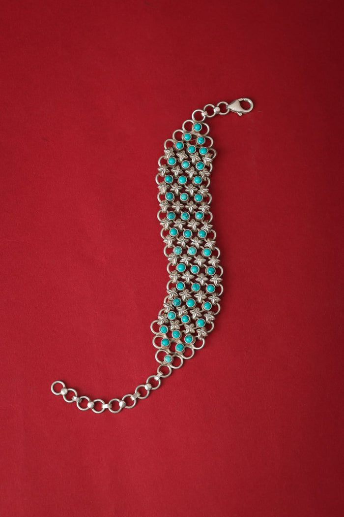 Tattva Turquoise Jadau Timeless Three Layer Bracelet