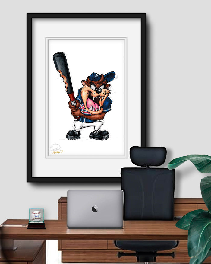 Taz On Deck x MLB Braves Limited Edition Art Print