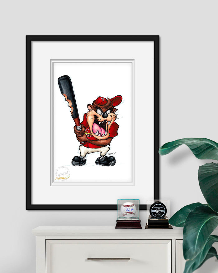 Taz On Deck x MLB Cardinals Limited Edition Art Print