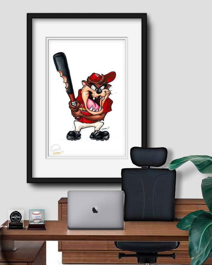 Taz On Deck x MLB Cardinals Limited Edition Art Print