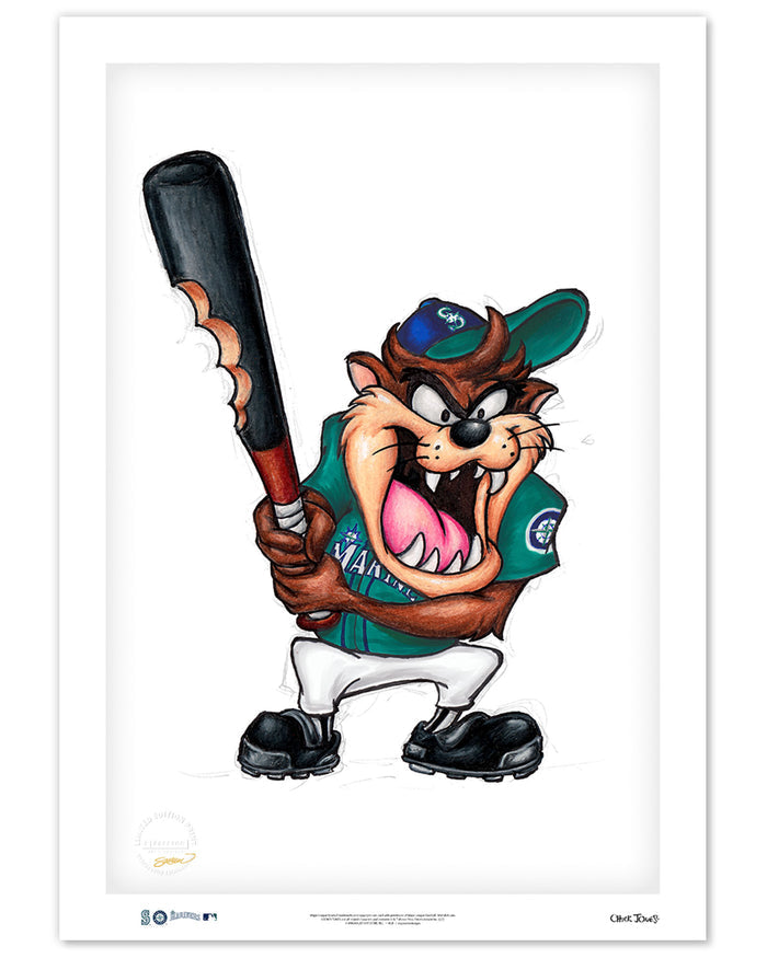 Taz on Deck x MLB Mariners Limited Edition Art Print