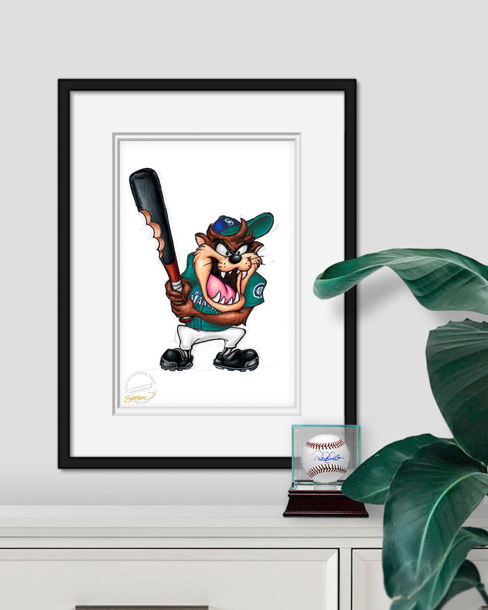 Taz on Deck x MLB Mariners Limited Edition Art Print