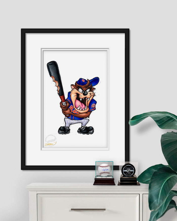 Taz On Deck x MLB Mets Limited Edition Art Print
