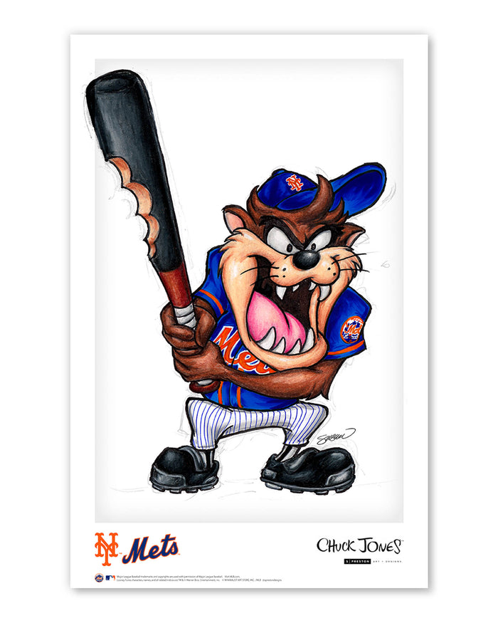 Taz On Deck x MLB Mets Limited Edition Art Print