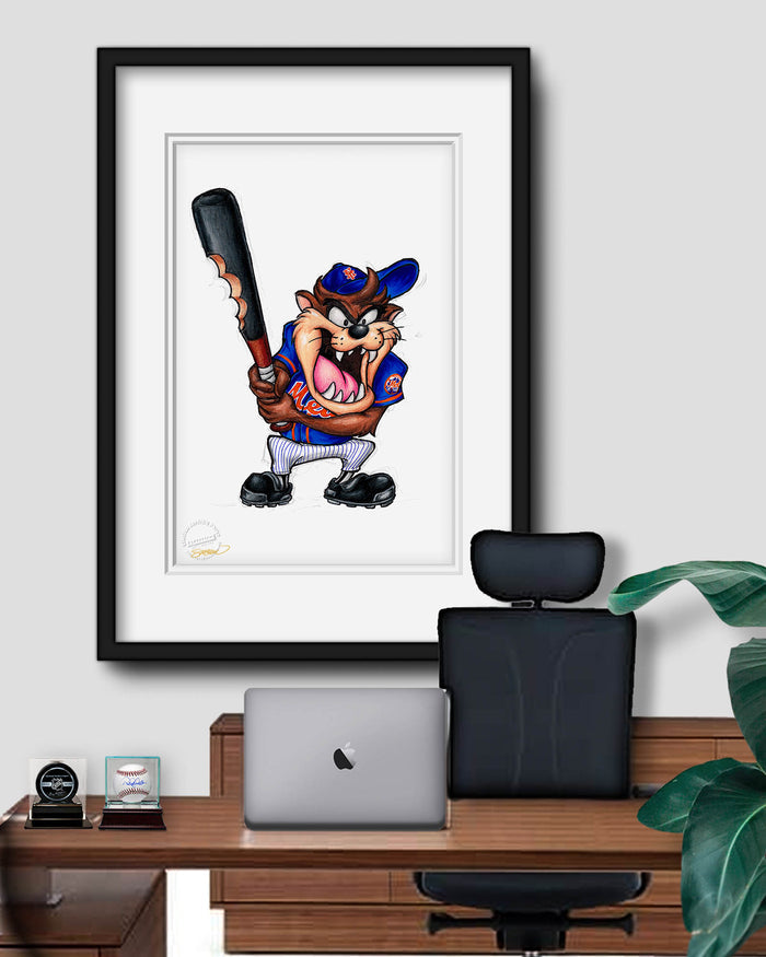 Taz On Deck x MLB Mets Limited Edition Art Print