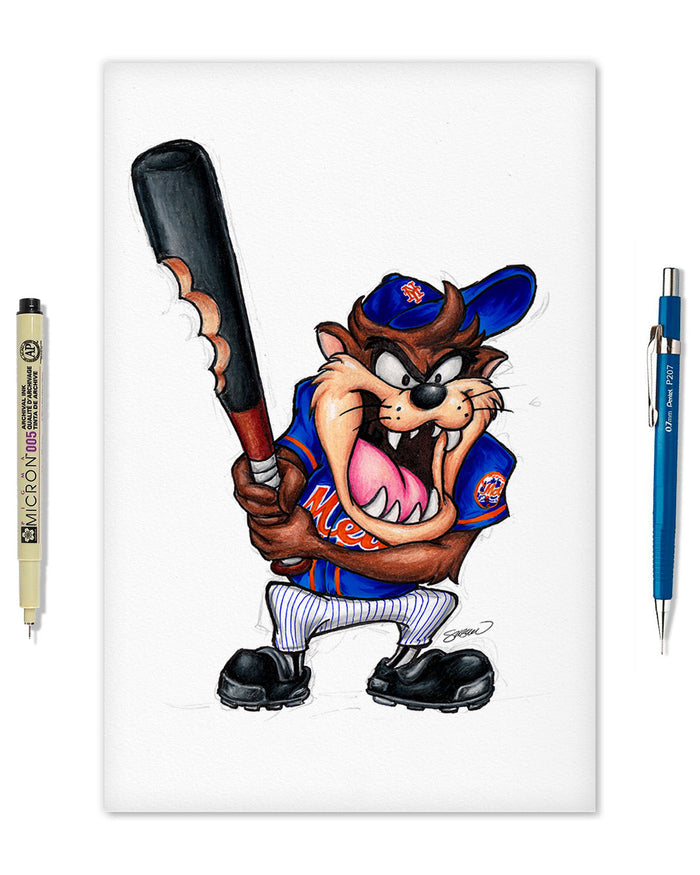 Taz On Deck x MLB Mets Limited Edition Art Print