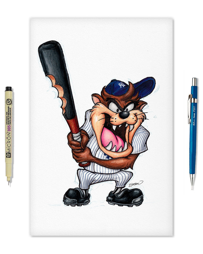 Taz On Deck x MLB Yankees Limited Edition Art Print