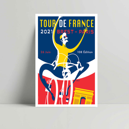 TDF 2021 Triomphe - Cycling Art print - Michael Valenti - Rouleur