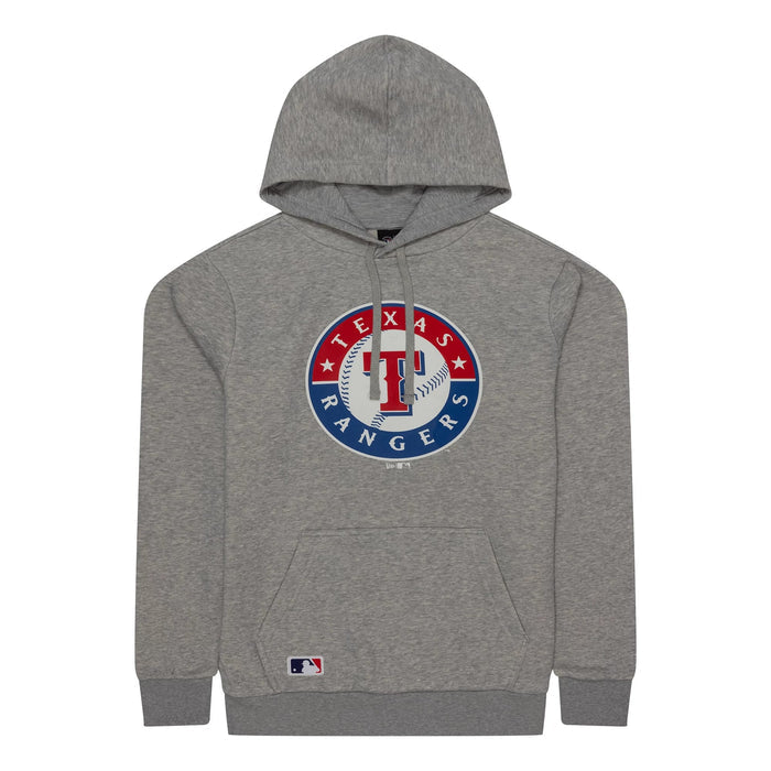 The Male model is wearing Texas Rangers MLB Regular Grey Pullover Hoodie 1