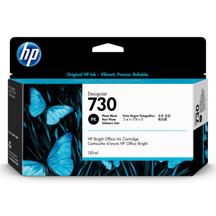 Cartucho de tinta HP Designjet 730 Photo Black de 130 ml | Para HP DesignJet T1600 / T1700 / T2600 - Panamá