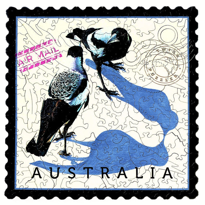 Twigg Puzzle Wooden Jigsaw Puzzle 141 Pieces - Magpies