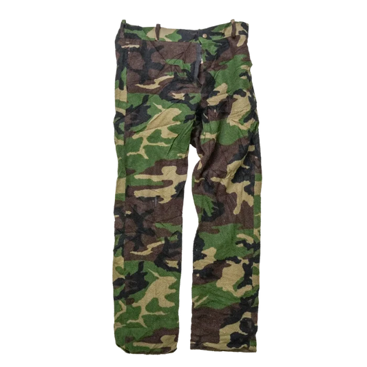 US Made Cabela's Woodland Camo Fleece Trousers - Large - Army & Outdoors - Cargo Trousers