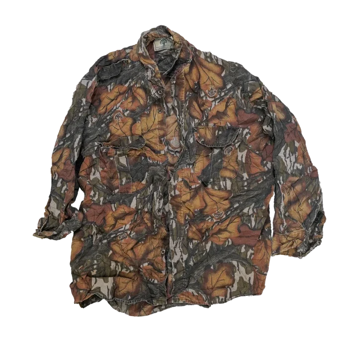 US Made Mossy Oak Fall Camo Field Shirt - XLarge - Army & Outdoors - Field Shirts