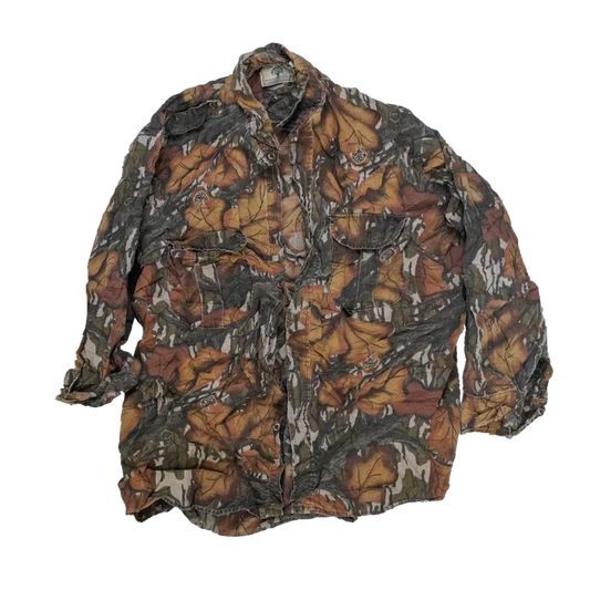 US Made Mossy Oak Fall Camo Field Shirt - XLarge - Army & Outdoors - Field Shirts