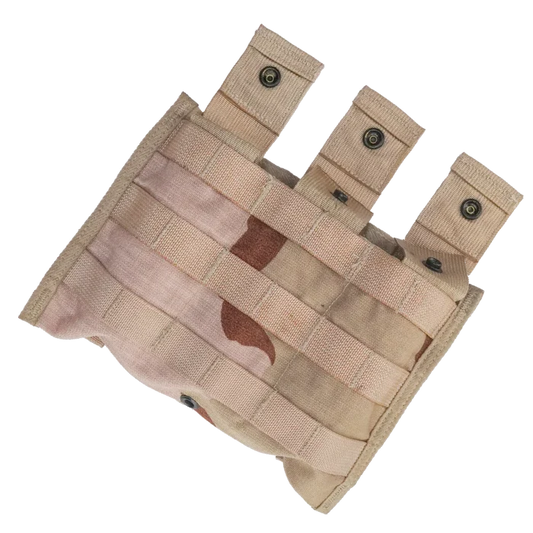 USGI 3 Colour Desert Triple Mag Pouch - US Army Surplus - Magazine Pouches