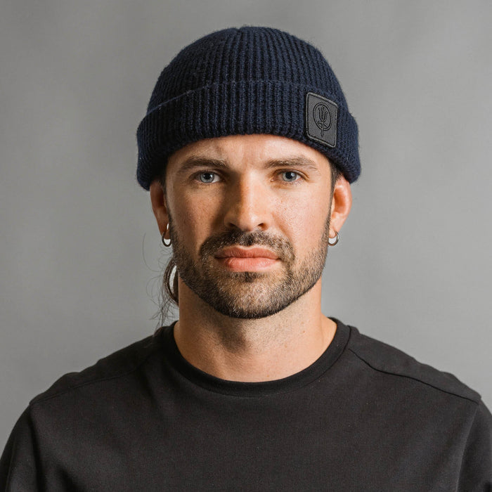 Creative Image Of Waffle Knit Beanie In Dark Sapphire (ITF)
