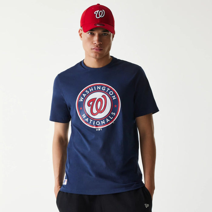The Male model is wearing Washington Nationals MLB Regular Dark Blue T-Shirt 1