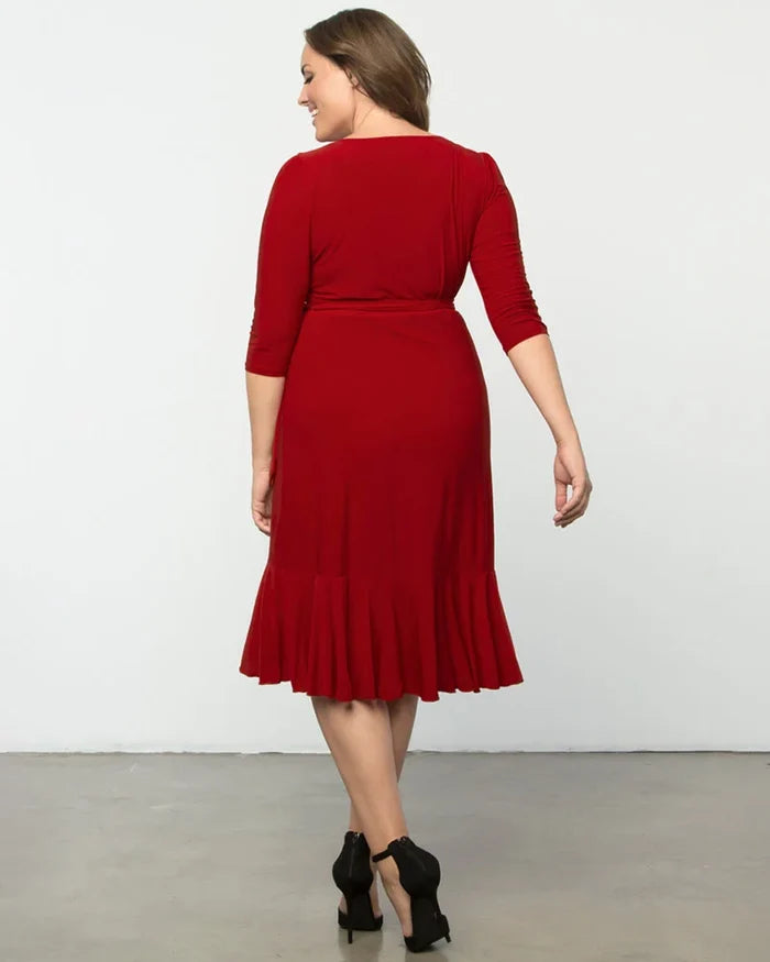 Whimsy Wrap Dress - Sale! in Tomato Red