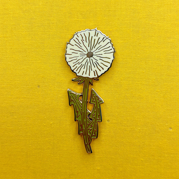 White Dandelion Puff Enamel Pin