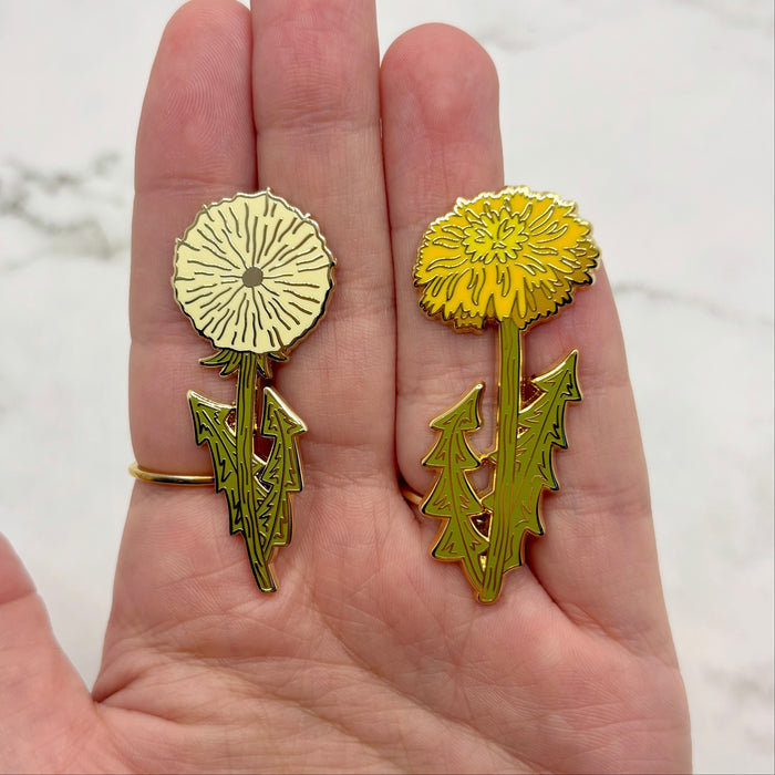White Dandelion Puff Enamel Pin