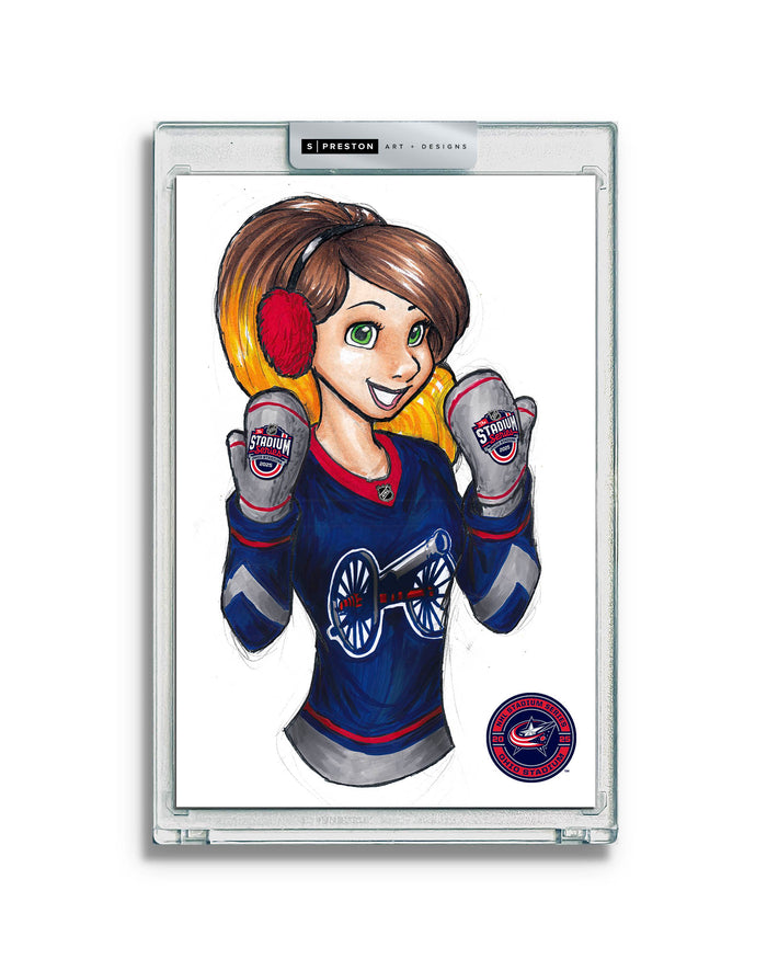 WinS® NHL Konni Mackenzie 2025 Stadium Series Limited Edition Art Slab - Blue Jackets