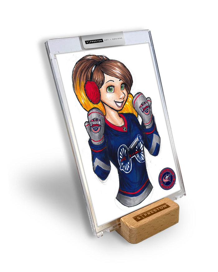 WinS® NHL Konni Mackenzie 2025 Stadium Series Limited Edition Art Slab - Blue Jackets