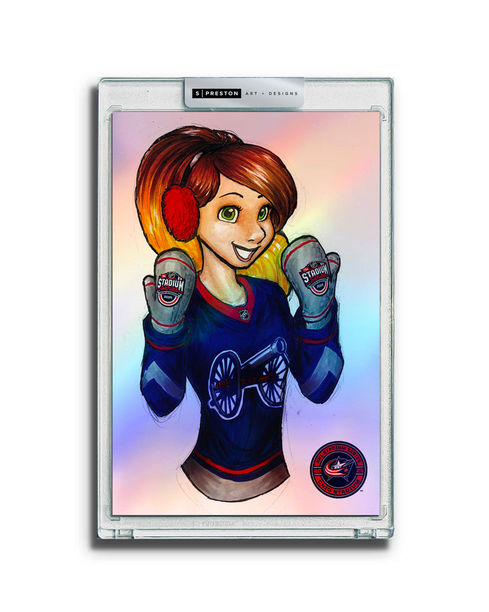 WinS® NHL Konni Mackenzie 2025 Stadium Series Limited Edition Art Slab - Blue Jackets